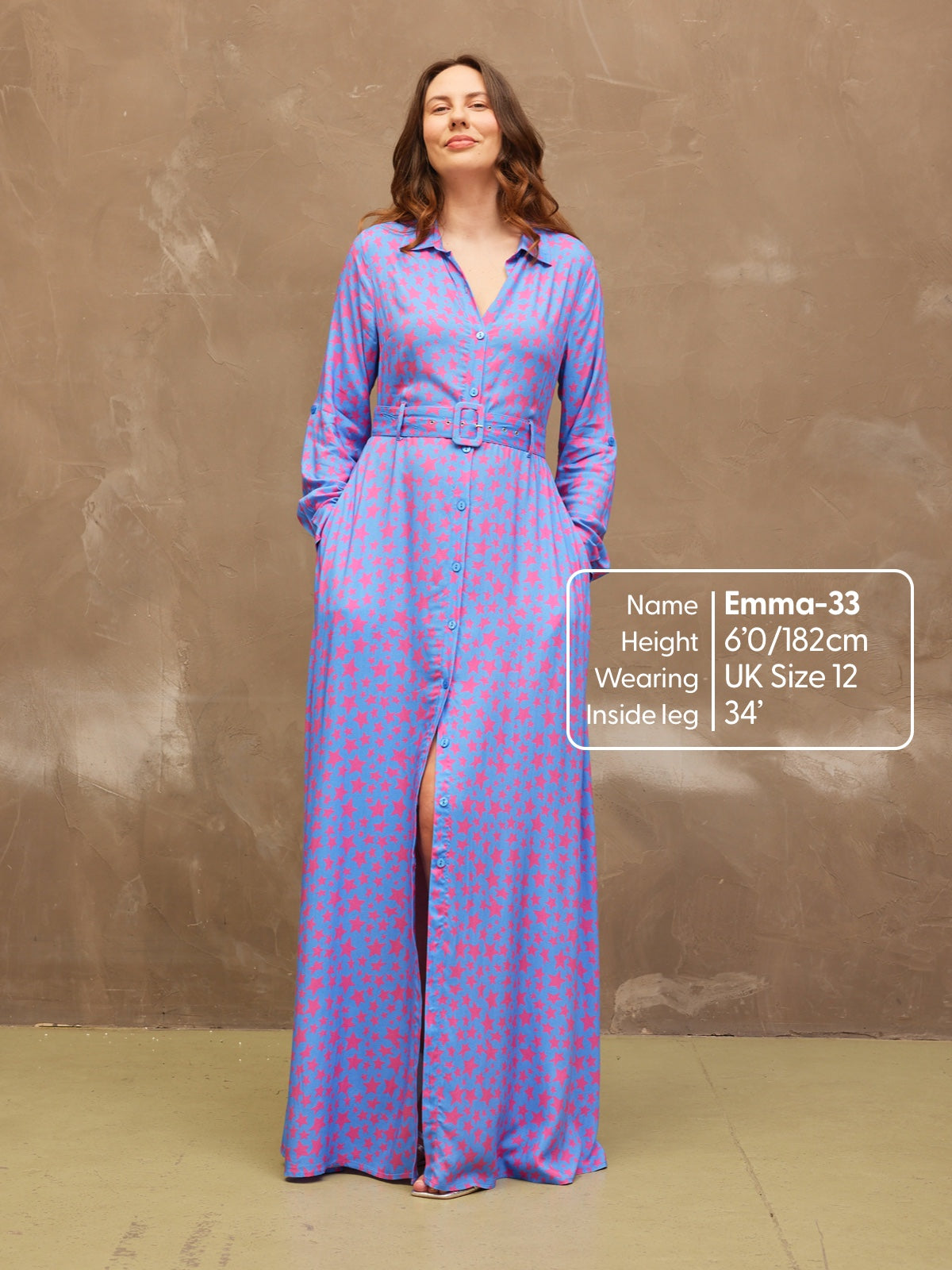 Clara Shirt Maxi Dress Star Print TALLternative