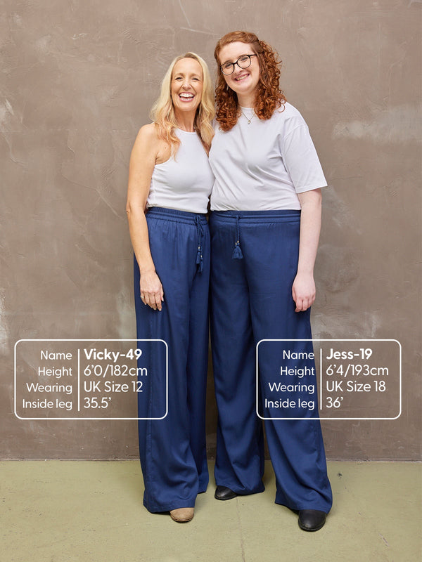Jessica - Relaxed Wide Leg Trouser - Navy